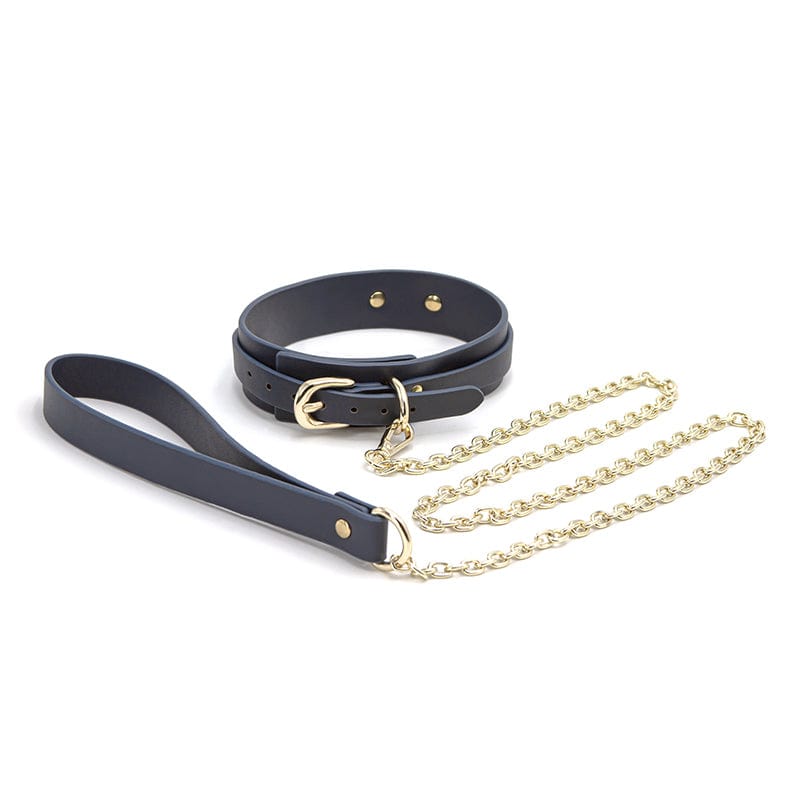 Blue NS Novelties Luxury Bondage Couture Collar and Leash Set