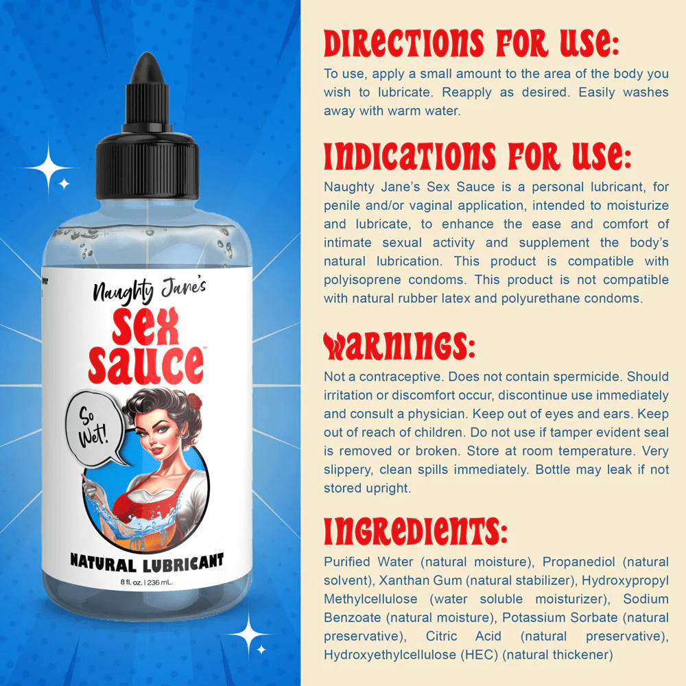 Naughty Jane's Premium Natural Water - Based Sex Lubricant for Intimate Moments
