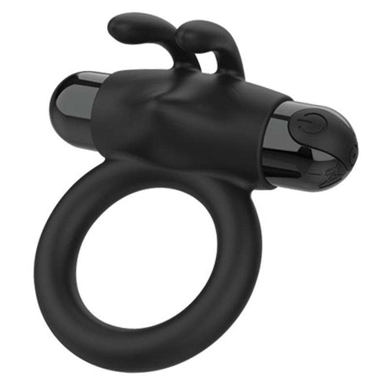Rechargeable Vibrating Nobu Onyx Cockring for Enhanced Sensual Experience