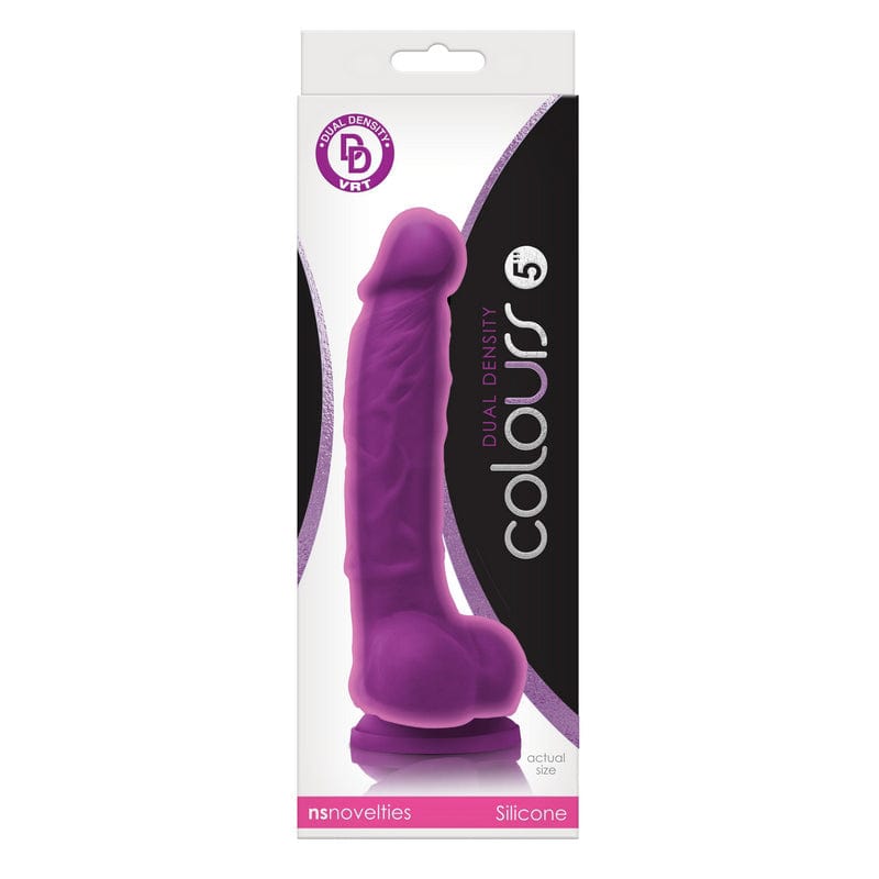 NS Novelties Purple 5-Inch Dual Density Adult Dildo with Colours Design