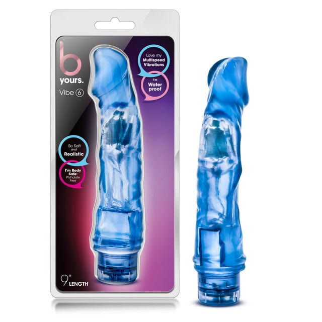 Blush B Yours Blue Vibe 6 Realistic 9-Inch Waterproof Vibrator for Beginners