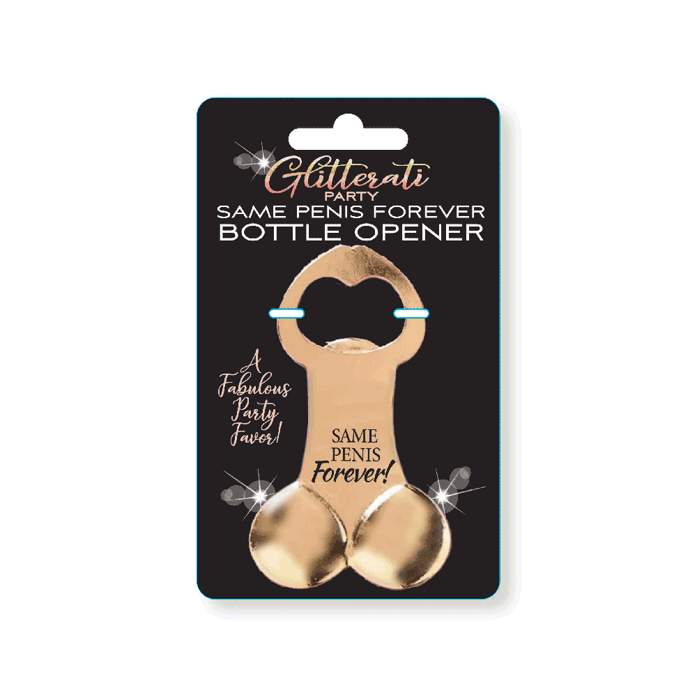 Little Genie Glitterati Timeless Same Penis Forever Novelty Bottle Opener for Bachelorette Parties and Celebrations