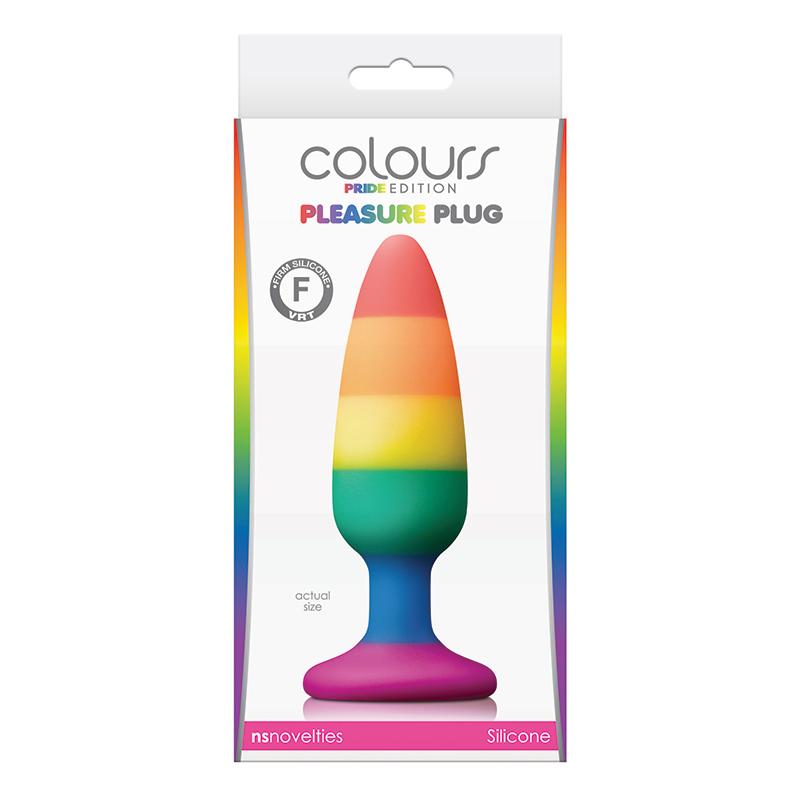 NS Novelties Pride Edition Rainbow Medium-sized Anal Plug with Satin-smooth Platinum Silicone